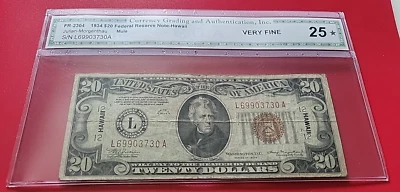 1934 $20 Hawaii Mule Note Fr2304 C.G.A. 25 Very Fine L69903730A  - Image 1 of 4