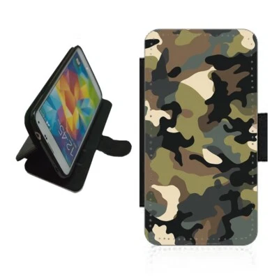 Camouflage Phone Case Wallet design For iPhone Samsung Army camo flip Cover CAM1 - Image 1 of 3