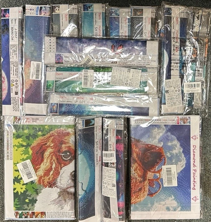 Random Selection 8x Diamond Art Painting 30x40cm Kits Bundle Job Lot Collection - Image 1 of 1