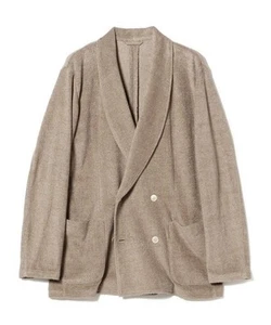 Paul Stuart Cotton Linen Pile Jacket Beige Size 44 Camoshita - Picture 1 of 10