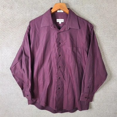 Pronto Uomo Shirt 16 32/33 Mens Purple 80s 2-Ply Non Iron Cotton Button Down - Image 1 of 4