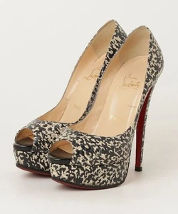 Christian Louboutin Open-Toe Pumps, Gr. 35, schwarz, Damen Stiletto Heels gebraucht - Bild 1 von 3