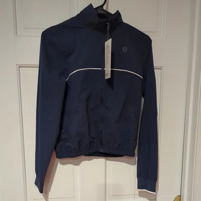 Chaqueta de pista de tenis Lululemon Court Rival en CLBL/WHT talla 4 Foto 1 de 4