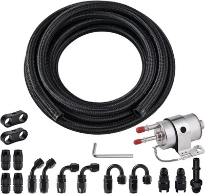 6AN Fuel Line Kit with LS Swap Fuel Filter Regulator 58PSI 6AN CPE Hose Braided  - Image 1 of 4