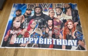 WWE Birthday Backdrop 5x7 Jey Uso Roman Reigns Becky Lynch - Picture 1 of 7