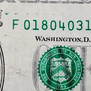 2017 A Series Dollar Bill With Ink error. Ink Spots Over Serial Number. - Picture 1 of 10