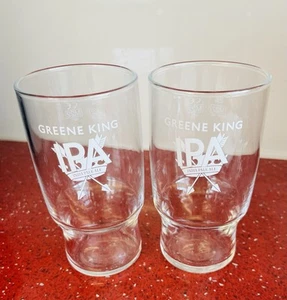 Set of 2 x Greene King IPA Half Pint Glasses 10oz Brand New Free Postage - Picture 1 of 3