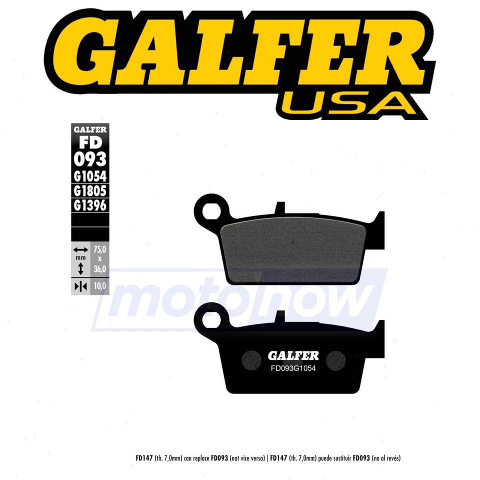 Galfer Brakes Rear Semi-Metallic Brake Pads for 2000-2002 Yamaha YZ426F - nt Foto 1 de 4