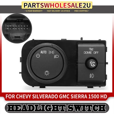 Interruptor de faros para Chevrolet Silverado 1500 2500 HD 3500 HD GMC Sierra 1500 Foto 1 de 4