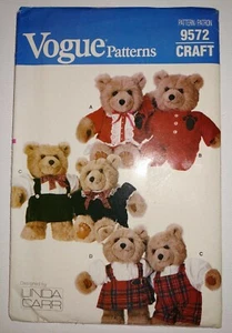 Vogue Patterns 9572 Craft Baby Bear Clothes - Picture 1 of 2