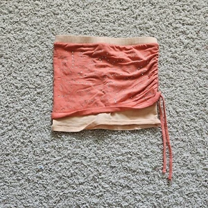 Limited Too Orange Bedazzled Strapless Tube Top - Picture 1 of 3