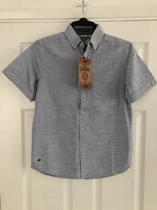 Tokyo Laundry shirt men's size small cotton short sleeve blue BNWT - Picture 1 of 5