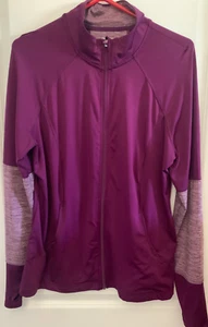 Danskin NOW Semi Fitted XXL Plush Plum Color Full Zip Jacket - Picture 1 of 8