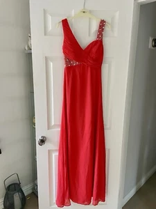 Lipsy Size 6 Dress Red/coral with sparkling details - Picture 1 of 5