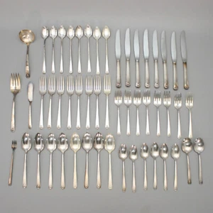 Vintage 52 Stück Prestige Versilbert Silberbesteck Besteck Messer Löffel Gabel Set - Bild 1 von 12