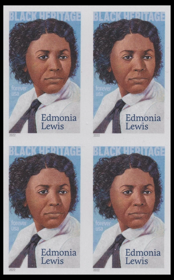 US 5663a Black Heritage Edmonia Lewis imperf NDC block 4 MNH 2022 - Image 1 of 1