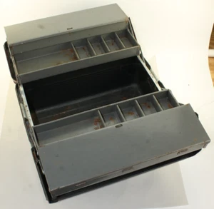 Caja de herramientas de mecánico voladizo GI militar metal Simonsen de colección gobierno de EE. UU. - Imagen 1 de 21