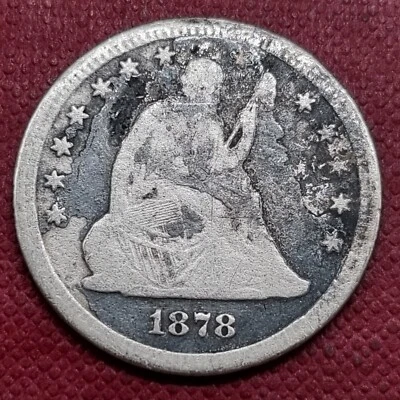 1878 CC Seated Liberty Quarter 25c Circulated Details #61099 - Image 1 of 2