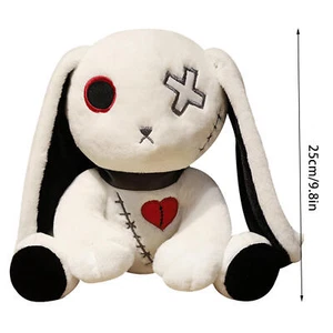 1/3*Creepy Goth Bunny Plush Crazy Rabbit Plushie Toy,Spooky Gothic Bunny Stuffed - Picture 1 of 14