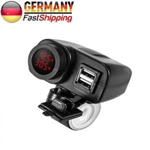 12V Motocykl Kierownica Podwójne gniazdo USB Ładowarka z przełącznikiem Wodoodporna DE - Zdjęcie 1 z 9