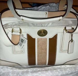 COACH Leather Hampton Satchel Bag - Picture 1 of 9