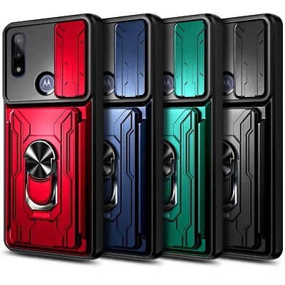 For Motorola Moto G Go XT2163-7 Case Ring Stand Phone Cover with Tempered Glass - Image 1 of 4