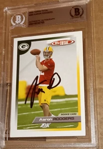 AARON RODGERS GREEN BAY PACKERS SIGNED 2005 TOPPS TOTAL ROOKIE CARD BAS SLABBED - Picture 1 of 3