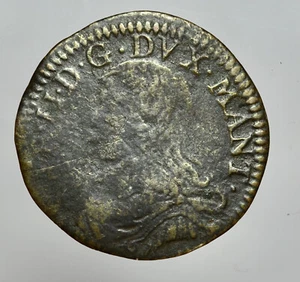 MANTOVA - CARLO II 1647-1665 -MI/ SOLDO 1661 - Picture 1 of 2