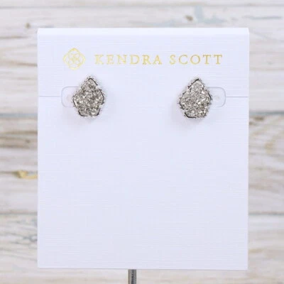 Новые без ценников серьги-гвоздики Kendra Scott Tessa из платины серебристого цвета - Изображение 1 из 4