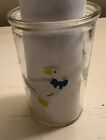 BAMA Jelly Jar White Ducks Geese Blue Bows Juice Glasses Vintage 4" Tall