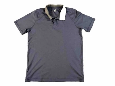 Camisa polo Raffi tamanho grande azul botão menos pulôver manga curta adulto preppy - Imagem 1 de 4