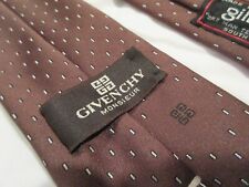 GIVENCHY MENS NECK TIE VINTAGE COCO BROWN WITH STYLIZED MONOGRAM LOGO RETRO