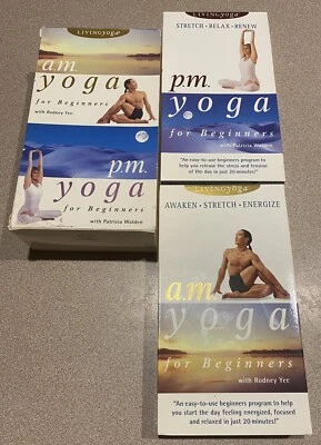 Yoga AM & PM For Beginners VHS Video 1998 Yee Waldren Living Arts Exercise Tapes - Image 1 of 4