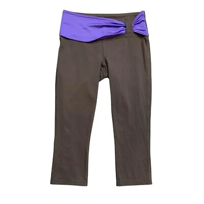 Lucy Leggings Mujer S Pequeño Gris Púrpura Banda Powermax Capri Cintura Elástica Foto 1 de 4