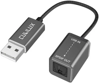 Cubilux Adattatore Convertitore Audio Ottico USB A a SPDIF, USB a TOSLINK Digitale - Immagine 1 di 4