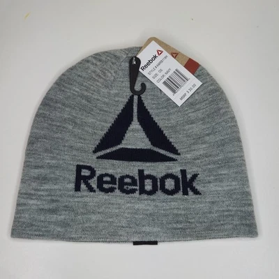 Gorro para hombre Reebok gris jaspeado con logotipo azul - talla única precio de venta sugerido por el fabricante $30 Foto 1 de 4
