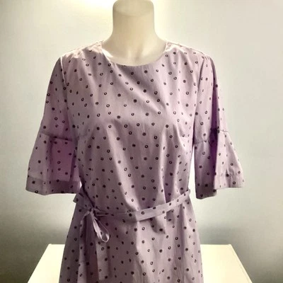 Vestido para mujer Donna Morgan talla 8 lavanda púrpura manga acampanada mini flores Foto 1 de 4