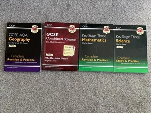 GCSE AQA  Higher Level Book Bundle Math,Science,/Combined,Geography - Picture 1 of 2