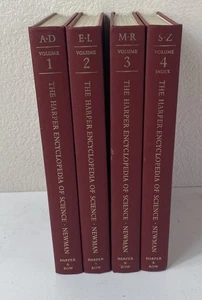 1963 1st Ed THE HARPER ENCYCLOPEDIA OF SCIENCE COMPLETE 4 VOL SET JAMES R NEWMAN - Picture 1 of 5