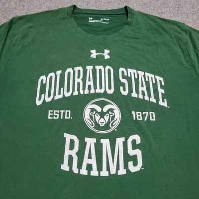 Colorado State Rams Shirt Mens Extra Large Loose Green Under Armour Heatgear UA - Image 1 of 4