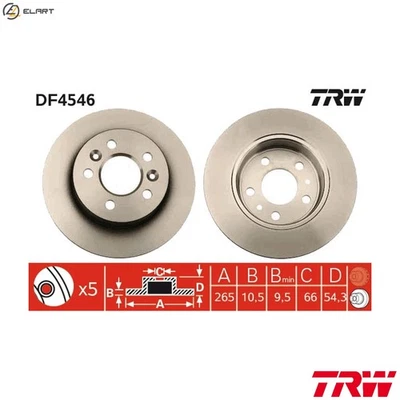 2x BRAKE DISC DF4546 FOR RENAULT ESPACE/III/Mk AVANTIME G8T760/716/714 2.2L 4cyl - Image 1 of 4