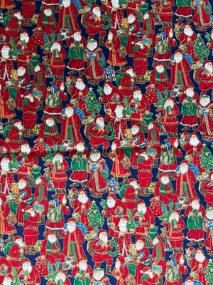 Cranston Red Santa Toys Vintage Christmas Fabric By the Yard x 44" Cotton - Image 1 of 3