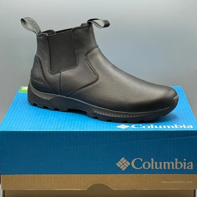 Columbia Hombre 12 Botas Cuero Negro Chelsea Techlite Ligero BM6880 Foto 1 de 4