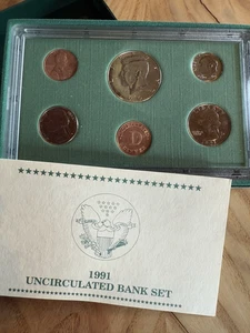 1991 Denver Mint Coinage, Uncirculated Bank Set OGP COA - Picture 1 of 5
