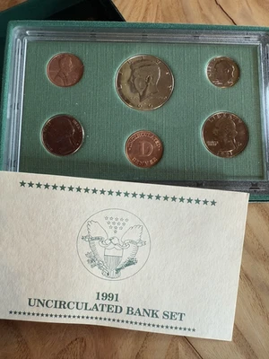 1991 Denver Mint Coinage, Uncirculated Bank Set OGP COA - Image 1 of 4