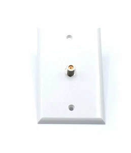 Placa de pared coaxial - blanca - montaje de cable conector F - CATV/satélite - paquete de 25 - Imagen 1 de 4