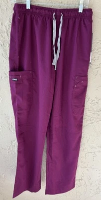 NWT Barco Grey's Anatomy Scrub Cargo Flare Pants Size Medium Wine - Image 1 of 4