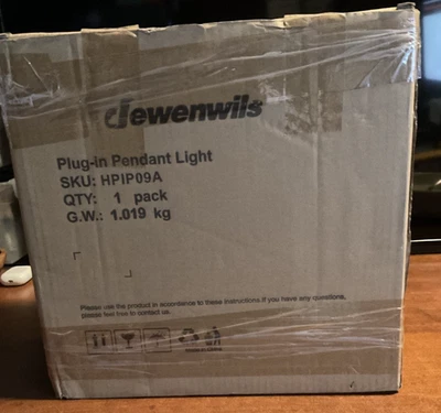 DEWENWILS 15 pies 1 luz beige enchufable luz colgante con cable transparente Foto 1 de 2