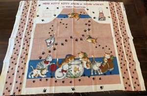 Vintage Susan Winget Kitty Kitty Cat Apron Cut and Sew Fabric Panel 1998 NEW - Picture 1 of 9