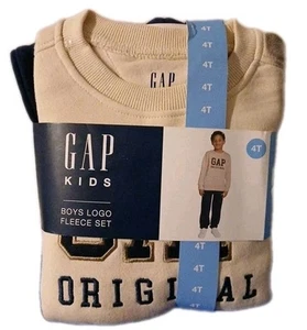 Gap Kids Boys Toddler Logo Fleece Crew Neck & Jogger Matching Set Size 4T NWT - Picture 1 of 5